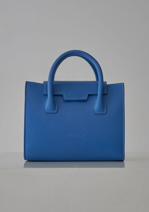 blue leather handbag by rozenberg