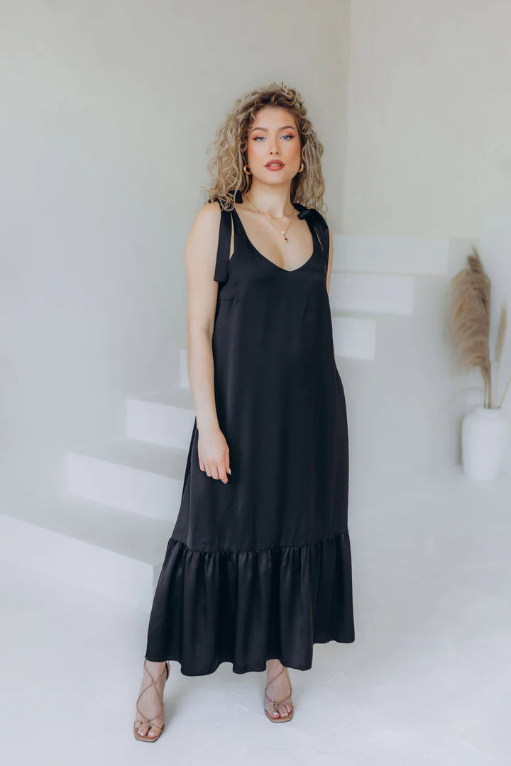 Maxi Dress with Tie Straps