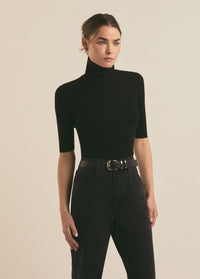 "The Ribbed Turtleneck" Tops