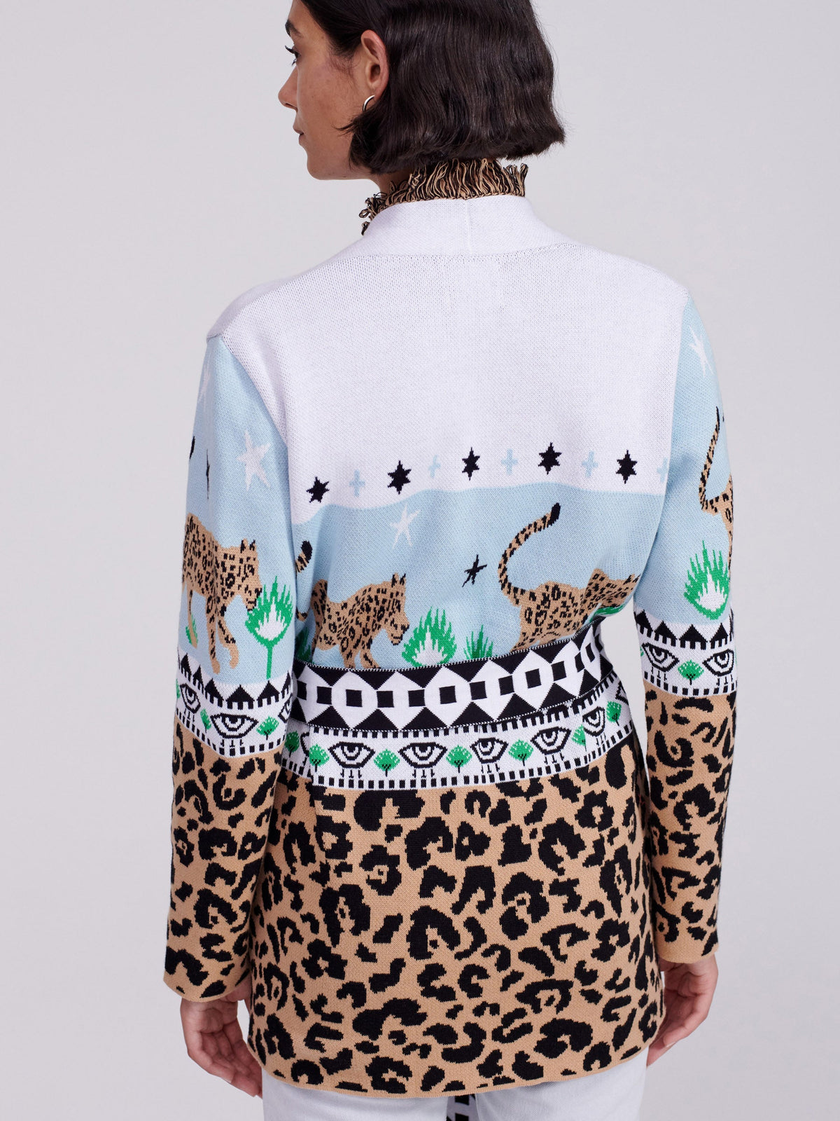 Leopardess Cotton Jacquard Cardigan