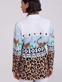 Leopardess Cotton Jacquard Cardigan